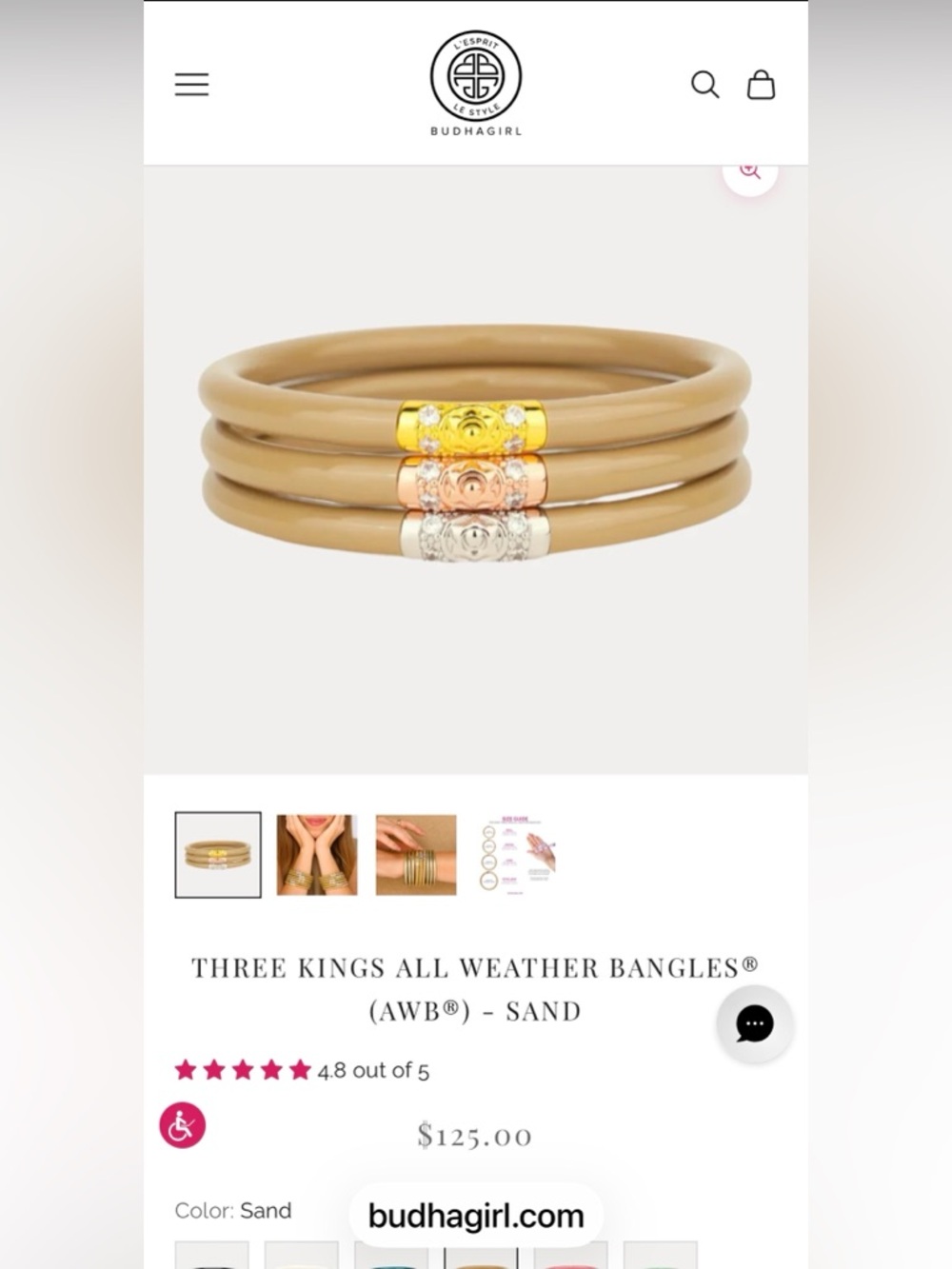 Budha Girl - three kings all weather bangle- sand